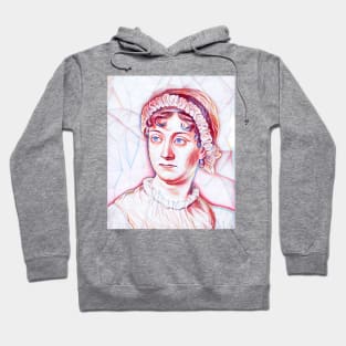 Jane Austen Portrait | Jane Austen Artwork Line Art Hoodie